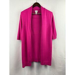 Women’s Chico’s 2XL Magenta 3 Quater Length Sleeve Sweater